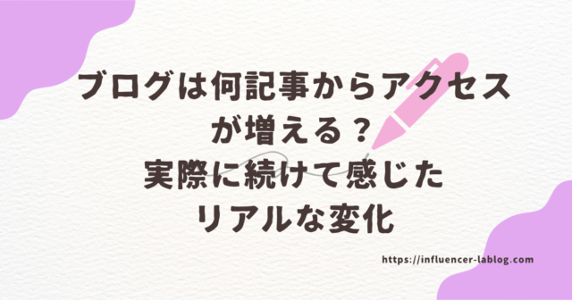 ブログ 何記事から アクセス 増える 実際